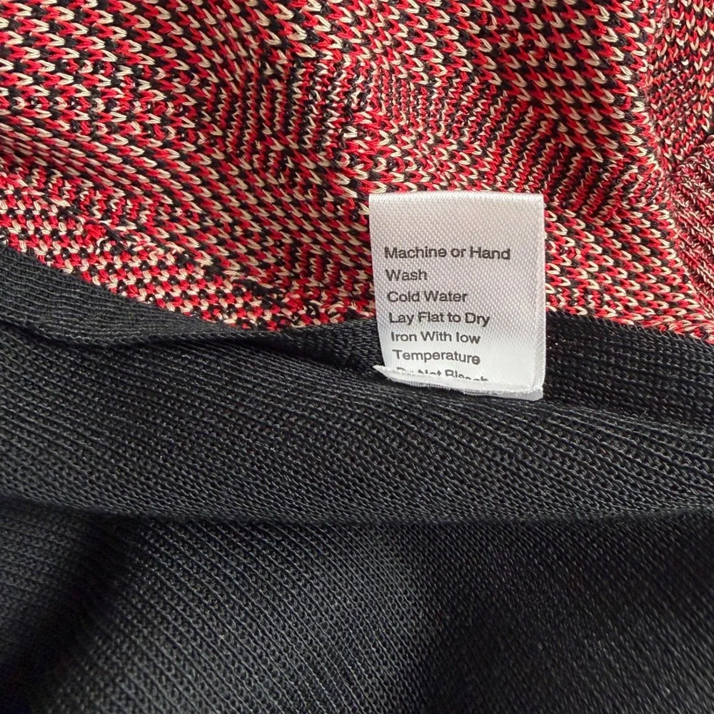 Ming Wang Knit Blazer Cardigan Open Front Abstract Print‎ Red Black XL - Picture 7 of 12